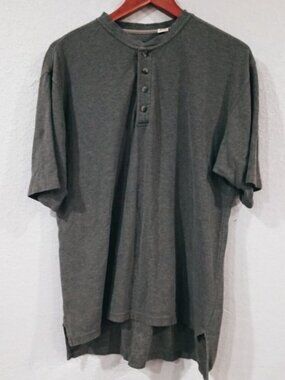 Fieldmaster Mens Sz Medium‎ Green Short Sleeve Henley Shirt